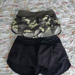 Lululemon Heritage Speed Up Short Heritage 365 Camo Crispin Green & Black Sz 6